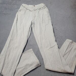 Camelot Jeans Women 3/25 Cream Western High Rise Embroidered Zig Zag Vintage 80s